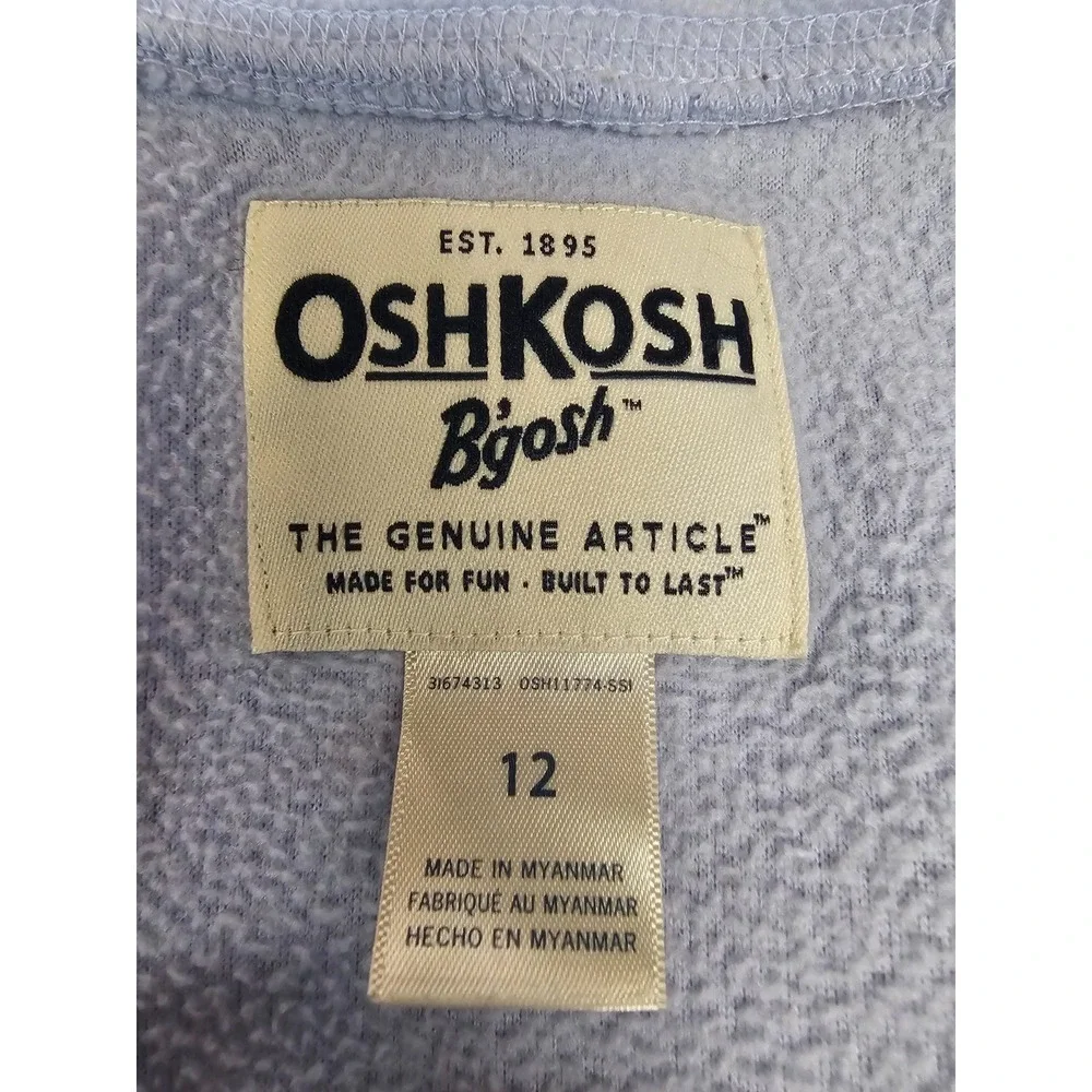 OshKosh B'Gosh Kids Girls Cozy Fleece Full Zip Lightweight Jacket‎ Purple 12
